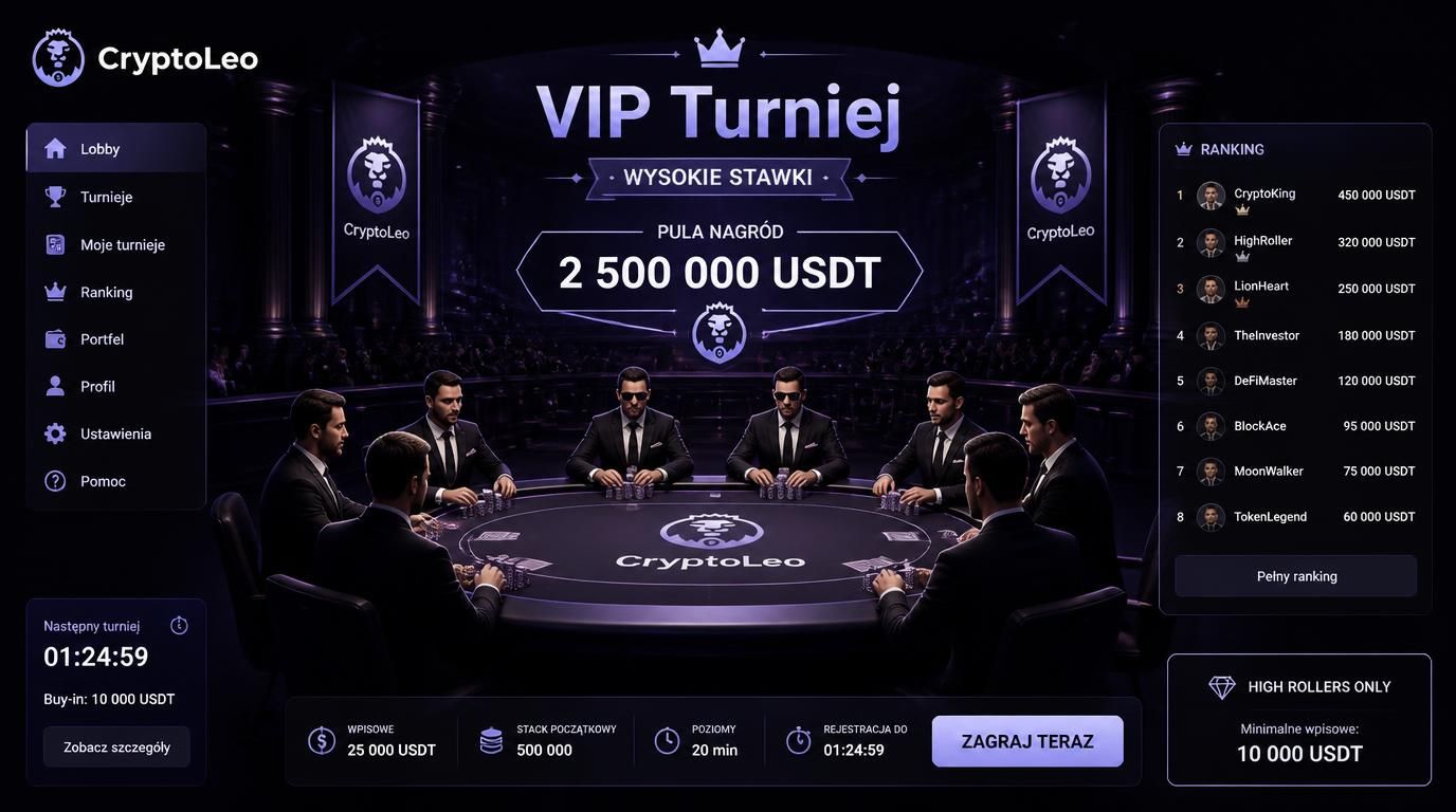 Sala turniejowa VIP z wysokimi stawkami i nagrodami 